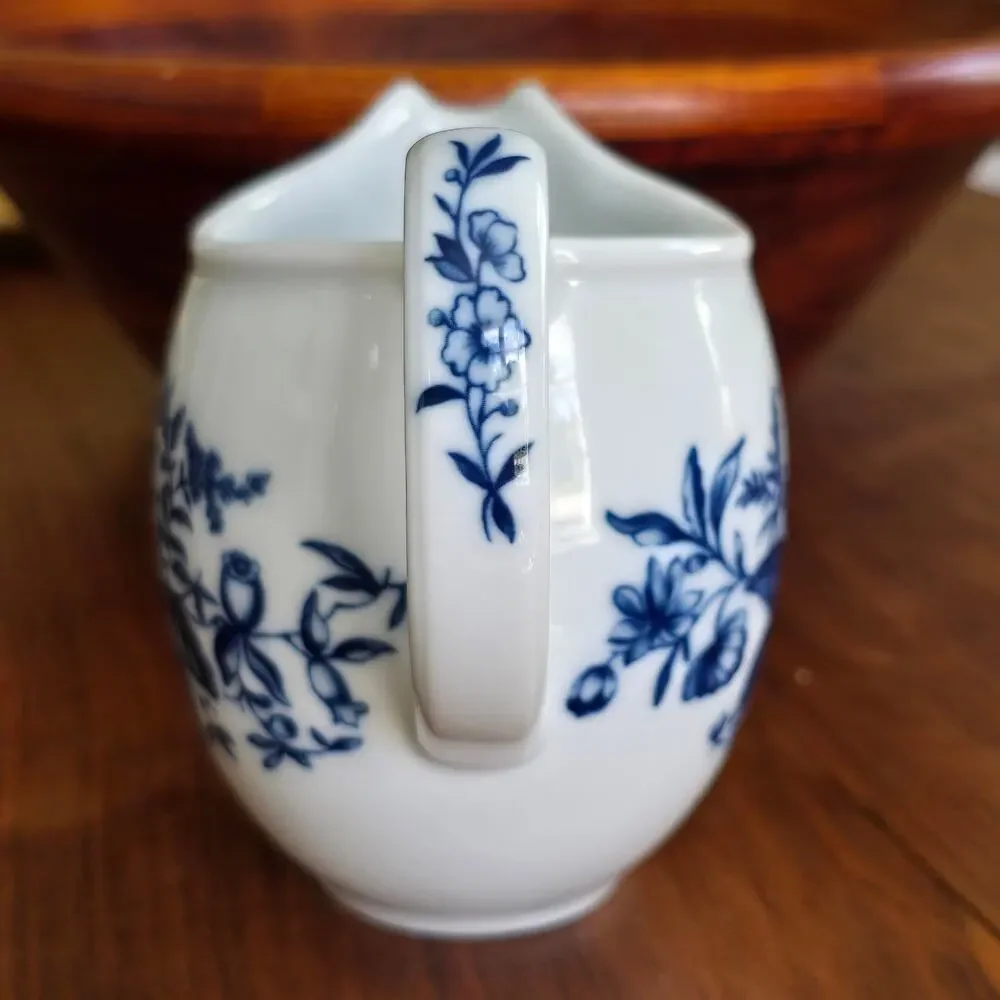 Vintage Royal Worcester Hanbury Milk Jug Blue White Floral Butterfly Cottagecore